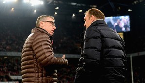 Köln-Trainer Peter Stöger (l.) und Manager Jörg Schmadtke sondieren derzeit den Transfermarkt