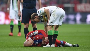 Arjen Robben zog sich im Spiel gegen Gladbach einen Bauchmuskelriss zu