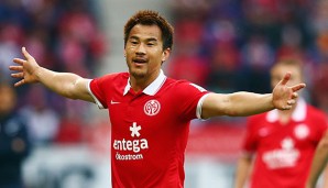 Shinji Okazaki schoss in der abgelaufenen Saison 12 Treffer für Mainz 05