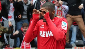 Anthony Modeste spielt mit dem 1. FC Köln sein drittes rheinisches Derby gegen Borussia Mönchengladbach