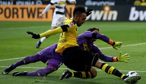 Beim Hinspiel in Dortmund trafen sich Gladbach-Keeper Yann Sommer und Dortmunds Top-Torjäger Pierre-Emerick Aubameyang bereits in zahlreichen Duellen