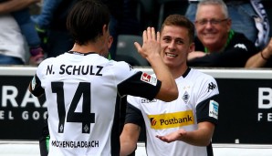 Nico Schulz und Thorgan Hazard durften schließlich die Führung für Gladbach bejubeln