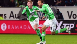 5 TORE: 2015 wurde Wolfsburg Vizemeister. Großen Anteil daran hatten Kevin De Bruyne (l.) und Bas Dost. Der Belgier De Bruyne legte seinem niederländischen Teamkollegen allein 5 Tore auf