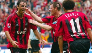 5 TORE: 2004/05 schoss Dimitar Berbatov (l.) 20 Tore für Bayer Leverkusen. 5 davon bereitet Jacek Krzynowek vor