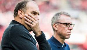 Trotz der sportlichen Talfahrt beim FC Köln baut Jörg Schmadtke weiterhin auf Peter Stöger