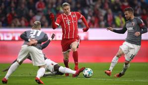 Robert Lewandowski (Bayern München): Strahlte enorme Gefahr aus - vor allem in der Luft - und versenkte zwei seiner vier Torschüsse im Netz - LigaInsider-Note: 2