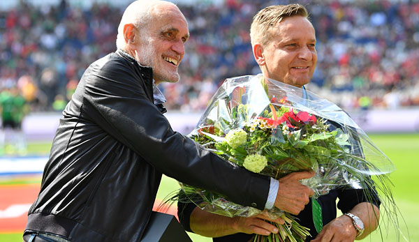 Horst Heldt (r.) ist Sportdirektor bei Martin Kinds Hannover 96