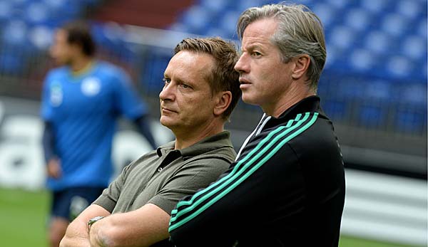 Horst Heldt und Jens Keller könnten bald in Wolfsburg zusammenarbeiten.