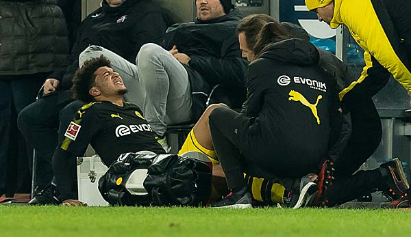 Bänderverletzung befürchtet: Dortmunds Jadon Sancho könnte wochenlang ausfallen.