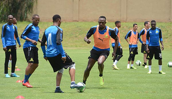 Usain Bolt trainierte bereits beim südafrikanischen Klub Mamelodi Sundowns FC mit.