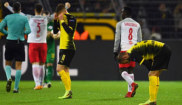 Borussia Dortmund steht nach der Niederlage gegen Salzburg vor dem Aus in der Europa League.
