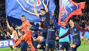 Paris Saint-Germain, 2017/18 (92 Punkte*) - 17 Punkte Vorsprung auf Olympique Lyon (*Stand 36. Spieltag)