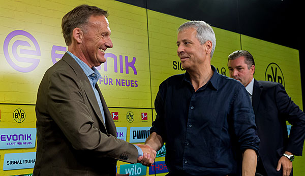 Endlich vereint: Nachdem der BVB bereits im vergangenen Jahr versucht hatte, Lucien Favre vom OGC Nizza zu verpflichten, hat Hans-Joachim Watzke nun endlich seinen "Wunschtrainer".