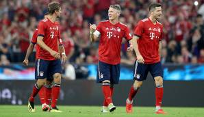 Nach der Pause wechselte Schweinsteiger ins Bayern-Team. Alle Spieler trugen "sein" Trikot mit der Nummer 31. Arjen Robben erhöhte zwischenzeitlich auf 3:0.
