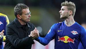 Spieler und Trainer unter sich: Ralf Rangnick holte Timo Werner als Sportdirektor von RB Leipzig einst zu den Sachsen.