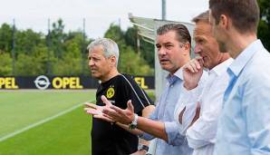 Wollen sich offenbar nach einem Stürmer umsehen: DIe BVB-Verantowrtlichen um Michael Zorc, Sebastian Kehl und Hans-Joachim Watzke.