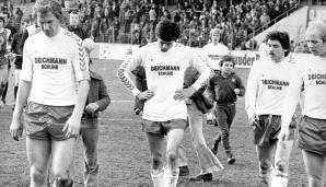 6 Punkte: Rot-Weiss Essen in der Saison 1976/77. RWE stieg als Tabellenschlusslicht ab.