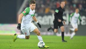 Platz 4: Florian Niederlechner (FC Augsburg) - 35 mal gefoult worden.