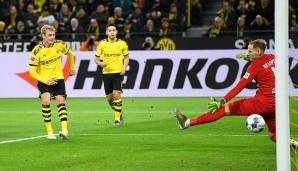 Tor der Hinrunde: Julian Brandt (BVB). Wie dramatisch das Duell zwischen Dortmund und Leipzig war, zeigte sich exemplarisch an Brandt. Mit einem Fehlpass begünstigte er das 2:2. Seine sensationelle Bewegung vor seinem Tor zum 2:0 war aber Extraklasse.