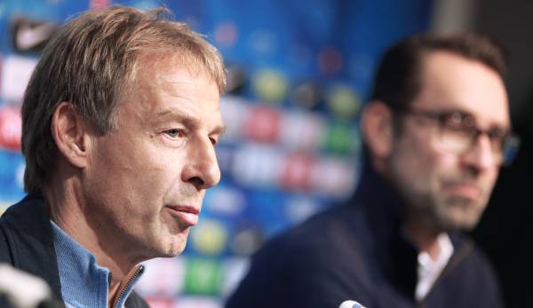 Auf der Hertha-PK mit Michael Preetz und Alexander Nouri wies Manager Preetz Klinsmann Anschuldigungen entschieden zurück.
