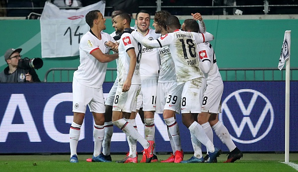 Nach dem 3:1 im Pokal gegen Leipzig gab es in Frankfurt Grund zur Freude.