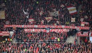 Zum Abschluss des Spieltags beim Match Mainz - Düsseldorf: Die FSV-Fans nennen ihre Feindbilder beim Namen. Wieder das F-Wort ...