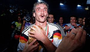 Rudi Völler wurde 1990 mit dem DFB-Team Weltmeister.