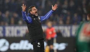 Der derzeitige Schalke Coach David Wagner freut sich nach dem letzten Sieg gegen die Eintracht.