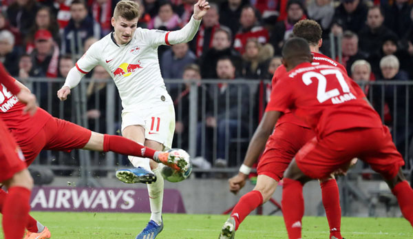 Timo Werner im letzten Bundesligaduell seiner Leipziger mit Bayern München, das 0:0 endete.