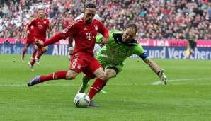 Platz 5: Franck Ribery | 15 Tore, 15 Vorlagen | 69 Einwechslungen | Verein: FC Bayern München