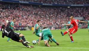 Platz 8: Arjen Robben | 13 Tore, 2 Vorlagen | 40 Einwechslungen | Verein: FC Bayern München