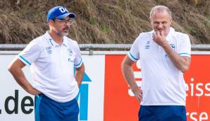 Schalkes Sportvorstand Jochen Schneider (r.) entscheidet über das Schicksal von Trainer David Wagner.