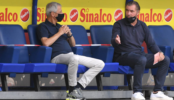 BVB-Trainer Lucien Favre und Sportdirektor Michael Zorc im Gespräch.