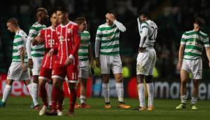 31.10.2017 bei Celtic Glasgow (Champions League, Gruppenphase): 2:1-Sieg / Lewandowski fällt wegen muskulären Problemen aus / Ersatz: James Rodriguez - ohne Torbeteiligung