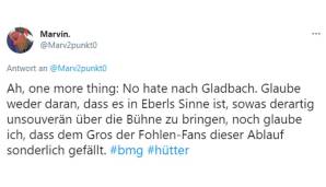 MARVIN MENDEL (Hessenschau und Podcaster beim Eintracht-Podcast und Fussball2000) verteidigt BMG-Sportdirektor Eberl gegen kursierende Vorwürfe, die Gladbacher Seite habe die Hütter-Meldung vor dem direkten Duell am Wochenende lanciert.