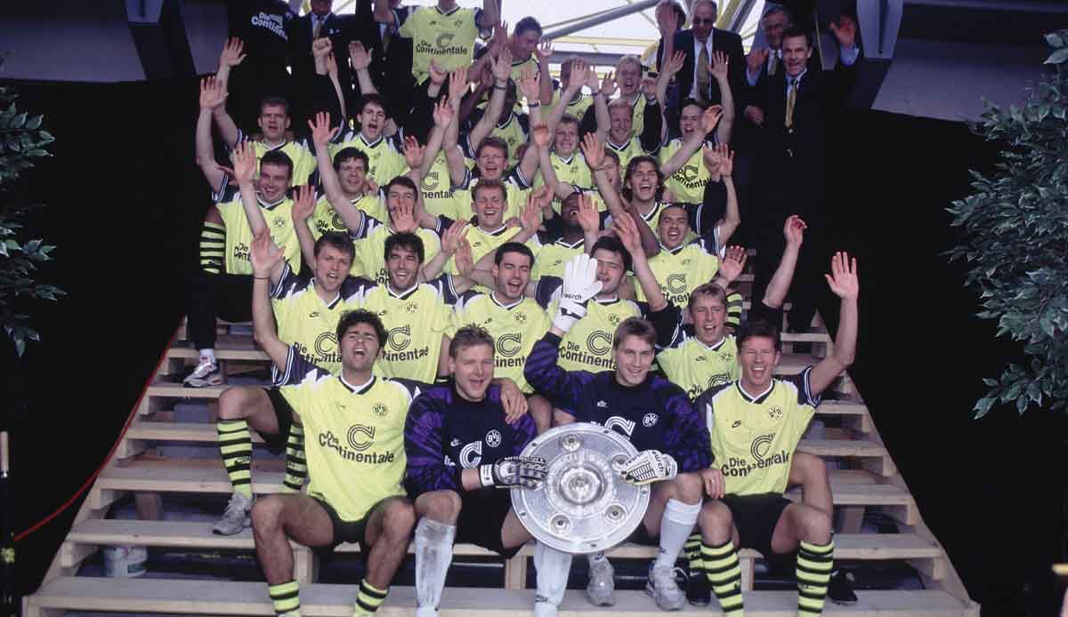 Rene Tretschok feiert am 23. Dezember seinen 53. Geburtstag. Zu diesem Anlass blicken wir auf die Dortmunder Helden zurück, die 1996 die Titelverteidigung schafften und Deutscher Meister wurden.