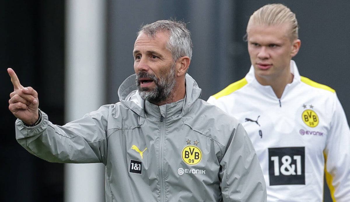 Der BVB wird am Samstag gegen den FC Augsburg auf den verletzten Torjäger Halaand und den gesperrten Dahoud verzichten müssen. Dafür gibt es aber auch einen Rückkehrer. So könnte Trainer Marco Rose das Team umbauen.