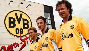 ALFRED NIJHUIS: Kam 1998 für 500.000 Euro von den Urawa Red Diamonds und beendete 2001 seine Karriere, nachdem ein Wechsel zum Karlsruher SC platzte. In 75 Spielen für den BVB erzielte Nijhuis (r.) sechs Tore.