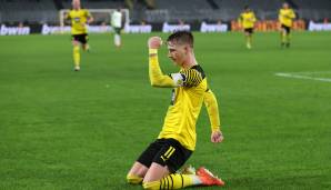 Platz 1: MARCO REUS (Borussia Dortmund): 5 Scorerpunkte. Drei Assists und zwei Tore markierte Reus am 20.2.2022 beim 6:0 gegen - ausgerechnet! - seinen Ex-Klub Gladbach. Für ihn war es im 333. Bundesligaspiel die erste 5-Punkte-Ausbeute.