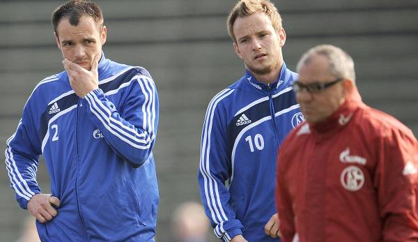 Auf Schalke 2010: Heiko Westermann (l.) und Ivan Rakitic beim Training unter Felix Magath.
