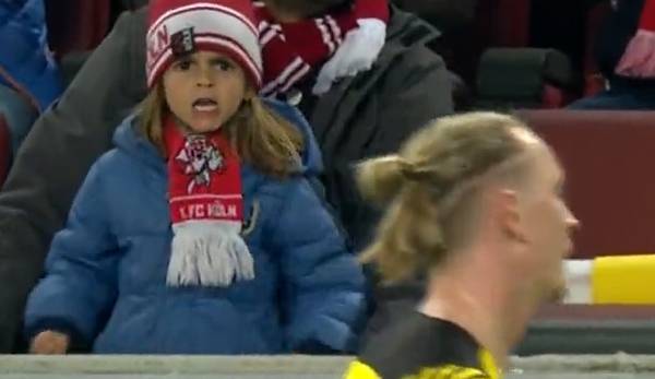 Kurze Szene, große Auswirkung: Ein kleiner Köln-Fan wird beim Bundesligaspiel zwischen Borussia Dortmund und dem 1. FC Köln zum Netz-Hit.