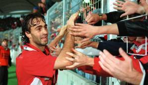MAURIZIO GAUDINO - im Verein von 1993 bis 1997 - 93 Pflichtspiele, 20 Tore: Der Sohn italienischer Eltern wurde 1992 mit dem VfB Stuttgart Meister. Bei der Eintracht agierte er als klassischer Zehner mit starker Technik und guter Übersicht.