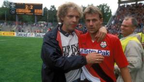 1988 hatte er mit der Eintracht den DFB-Pokal gewonnen, in den 1990er Jahren ging er als Leistungsträger voran. Ein Zerwürfnis mit Coach Klaus Toppmöller im Jahr 1994 wurde ihm schließlich zum Verhängnis. Dann ging's zum BVB, das war aber nix.