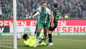 Werder-Stürmer Niclas Füllkrug ist mit sieben Toren in acht Spielen derzeit bester Torschütze der Bundesligasaison.