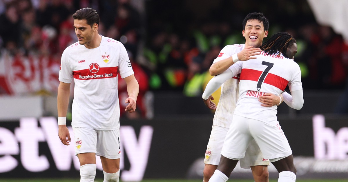 Da hat man gut Lachen: Stuttgart ist gegen Köln auf dem Weg zum Sieg.