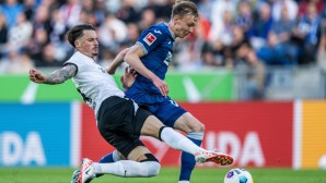In der Hinrunde gewann Eintracht Frankfurt (weiß) bei der TSG Hoffenheim mit 3:1.