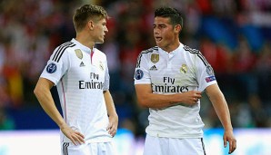 James Rodriguez und Toni Kroos spielten einige Jahre gemeinsam bei Real Madrid