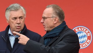 Karl-Heinz Rummenigge und Carlo Ancelotti können mit der Leistung des FC Bayern nicht zufrieden sein