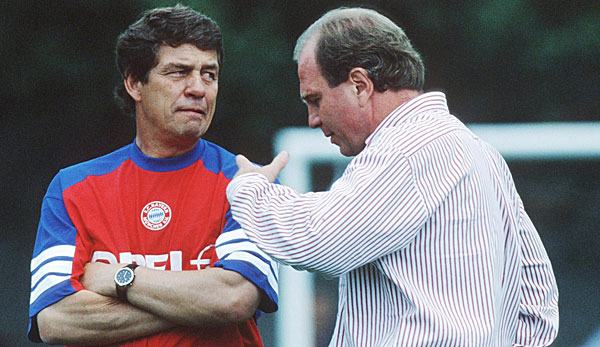 Otto Rehhagel (l.) war von 1995 bis 1996 Trainer des FC Bayern