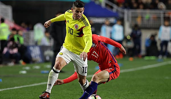 James Rodriguez im kolumbianischen Aufgebot gegen Frankreich und Australien.